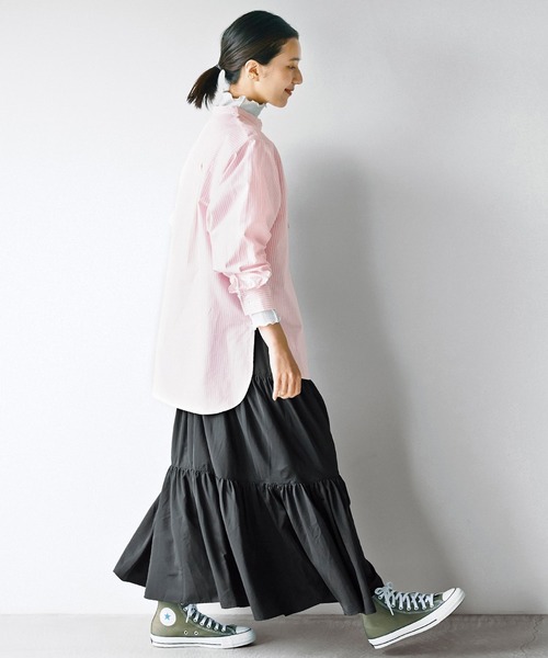 佐藤かなさんプロデュース】 アヴェクモワ ティアードスカート〈黒