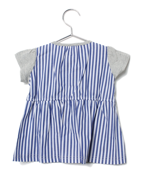 SHIPS(シップス)の「SHIPS KIDS:ストライプ 切り替え ショートスリーブ(baby)(Tシャツ/カットソー・キッズ・ホワイト/グレー・80/90)」の6枚目の写真