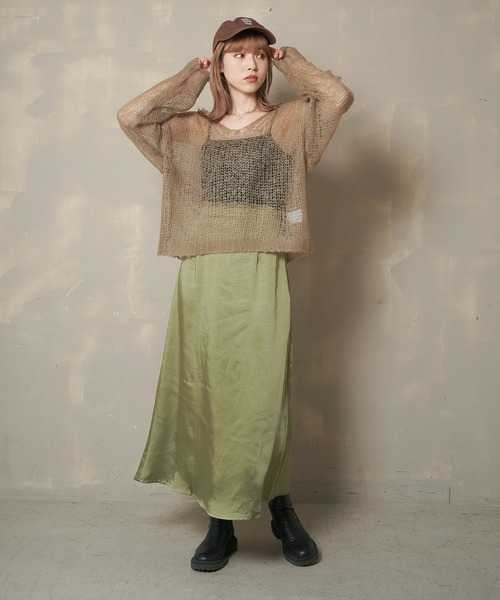 Lull（ルル）の「【Lull / ルル】モヘアライクシアーニット（ニット/セーター・レディース・ベージュ/ブルー/アイボリー/ピンク・ONESIZE）」の15枚目の写真