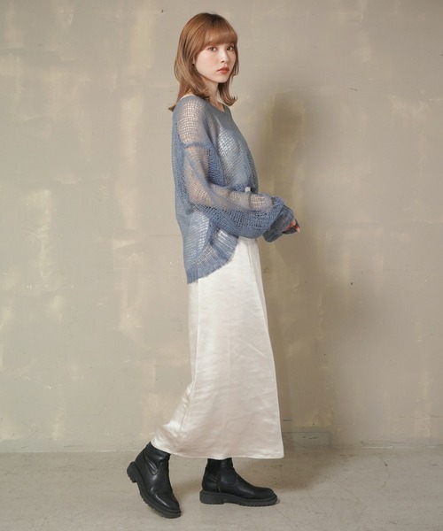 Lull（ルル）の「【Lull / ルル】モヘアライクシアーニット（ニット/セーター・レディース・ベージュ/ブルー/アイボリー/ピンク・ONESIZE）」の14枚目の写真