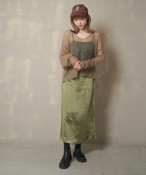 Lull（ルル）の「【Lull / ルル】モヘアライクシアーニット（ニット/セーター・レディース・ベージュ/ブルー/アイボリー/ピンク・ONESIZE）」の16枚目の写真