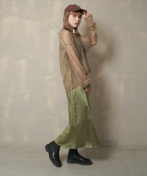 Lull（ルル）の「【Lull / ルル】モヘアライクシアーニット（ニット/セーター・レディース・ベージュ/ブルー/アイボリー/ピンク・ONESIZE）」の18枚目の写真