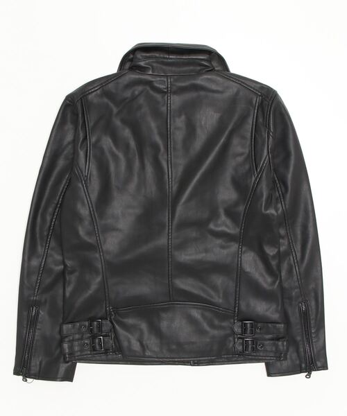 London Denim(ロンドンデニム)の「ハイクオリティー フェイクレザー / ダブルライダース ジャケット(ライダースジャケット・メンズ・ブラック・46/48/50)」の18枚目の写真