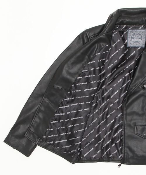 London Denim(ロンドンデニム)の「ハイクオリティー フェイクレザー / ダブルライダース ジャケット(ライダースジャケット・メンズ・ブラック・46/48/50)」の14枚目の写真