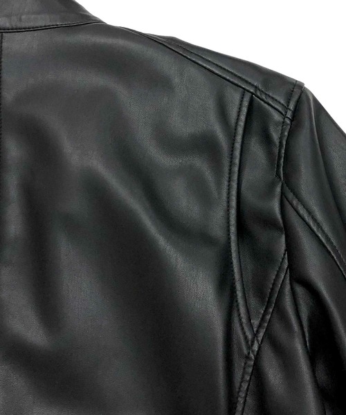 London Denim(ロンドンデニム)の「ハイクオリティー フェイクレザー / ダブルライダース ジャケット(ライダースジャケット・メンズ・ブラック・46/48/50)」の13枚目の写真