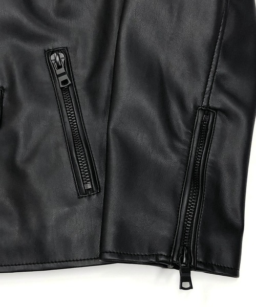 London Denim(ロンドンデニム)の「ハイクオリティー フェイクレザー / ダブルライダース ジャケット(ライダースジャケット・メンズ・ブラック・46/48/50)」の21枚目の写真