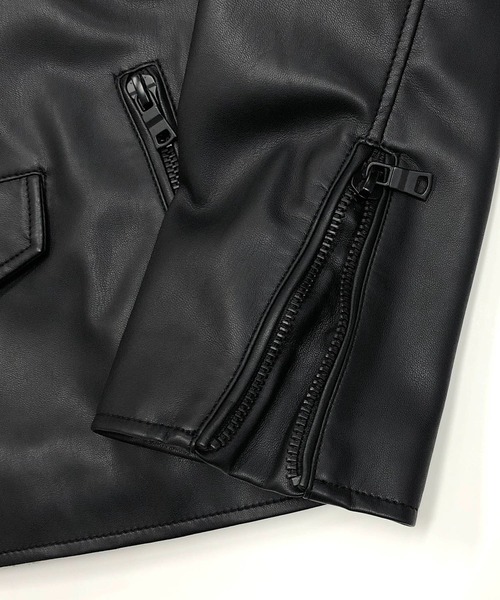 London Denim(ロンドンデニム)の「ハイクオリティー フェイクレザー / ダブルライダース ジャケット(ライダースジャケット・メンズ・ブラック・46/48/50)」の17枚目の写真