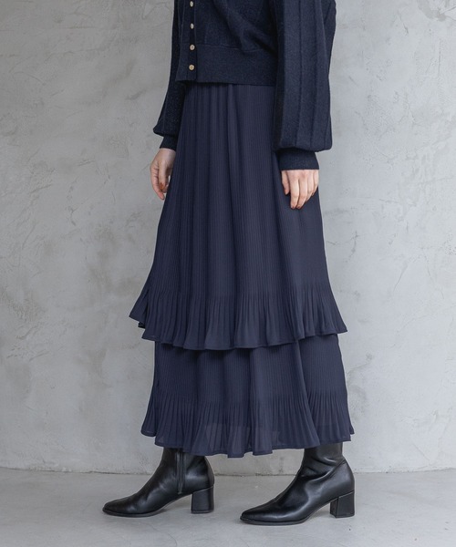 追加4》お気に入り1.3万人超え！ホソプリーツティアードスカート