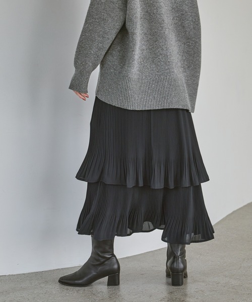 追加4》お気に入り1.3万人超え！ホソプリーツティアードスカート