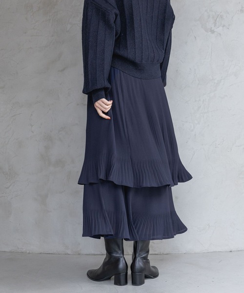 追加4》お気に入り1.3万人超え！ホソプリーツティアードスカート