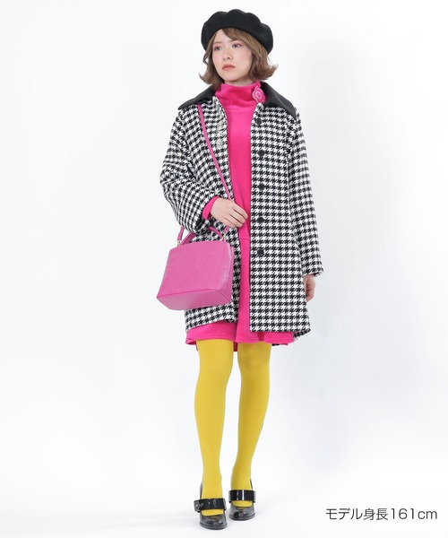 MARY QUANT（マリークワント）の「ラグランフロントロゴ ロングコート（ステンカラーコート・レディース・ブラック×ホワイト/ブラック/ピンク/オレンジ・M）」の10枚目の写真