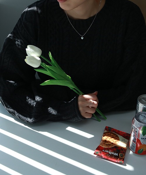 Auntie Rosa（アンティローザ）の「ケーブル編み クルーネックニット（ニット/セーター・レディース・ダークグレー/アイボリー・MEDIUM）」の20枚目の写真