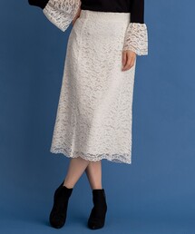 【KUMIKYOKU NAVY】ラッセルフラワーレース スカート
