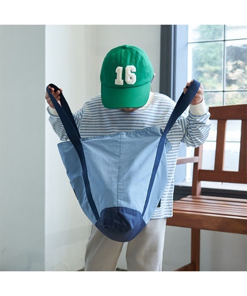 b・ROOM（ビールーム）の「【撥水・防汚加工】レッスンバッグ（バックパック/リュック・キッズ・ブルーグレー/ピンク/ベージュ/ネイビー/オレンジ/ミント/ラベンダー・FREE）」の13枚目の写真