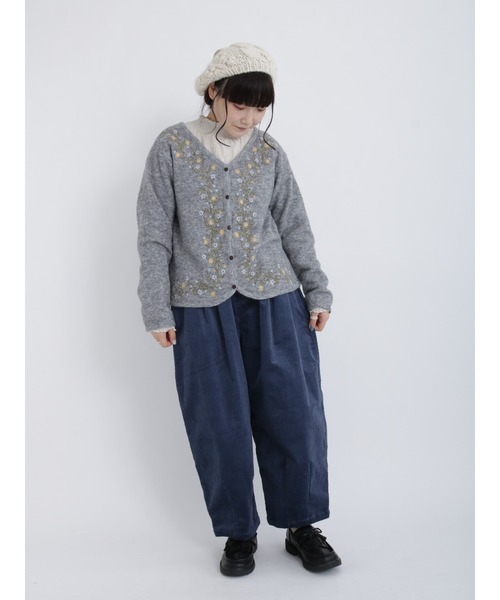 Samansa Mos2（サマンサ モスモス）の「【ETHICAL CRAFTS】リサイクルコットンコーデュロイパンツ（その他パンツ・レディース・ブラウン/キナリ/ブルー・ﾌﾘ-）」の4枚目の写真