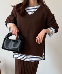 Green　Parks | 畦編みVネックニットプルオーバー(ニット/セーター)