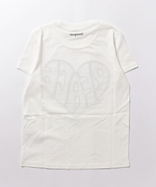Desigual(デシグアル)の「Peace ハートTシャツ(Tシャツ/カットソー・レディース・ホワイト・M/S/XL/XS/L)」の2枚目の写真