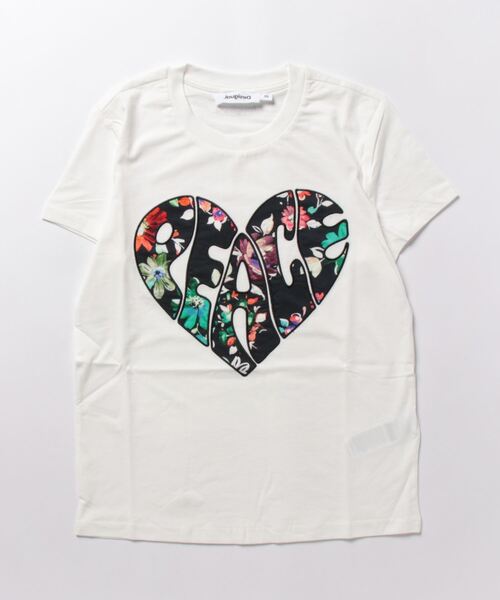 Desigual(デシグアル)の「Peace ハートTシャツ(Tシャツ/カットソー・レディース・ホワイト・M/S/XL/XS/L)」の4枚目の写真
