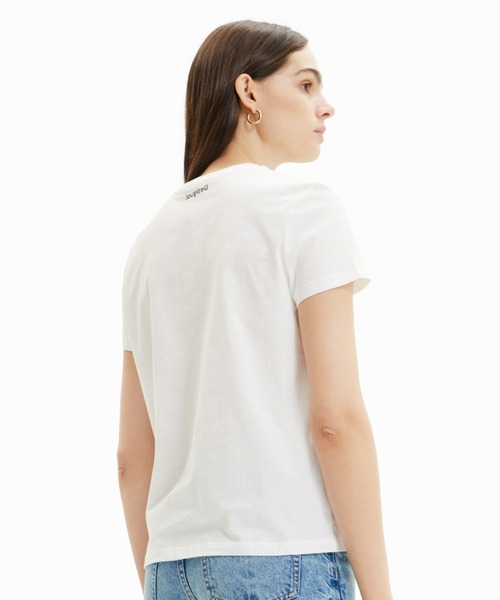 Desigual(デシグアル)の「Peace ハートTシャツ(Tシャツ/カットソー・レディース・ホワイト・M/S/XL/XS/L)」の3枚目の写真