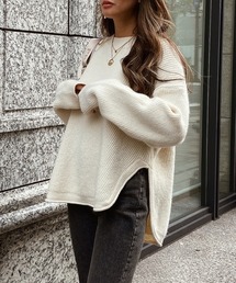 esutoreja | Over sized side slit knit(ニット/セーター)