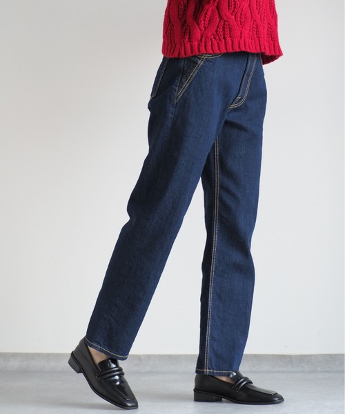 cepo（セポ）の「オーガニックデニムアンクルストレート（デニムパンツ・レディース・ブルー系1/ブルー系3/ブルー系5/オフホワイト/ブルー系4/ブルー系2/ワンウォッシュ・S/M/L）」の2枚目の写真