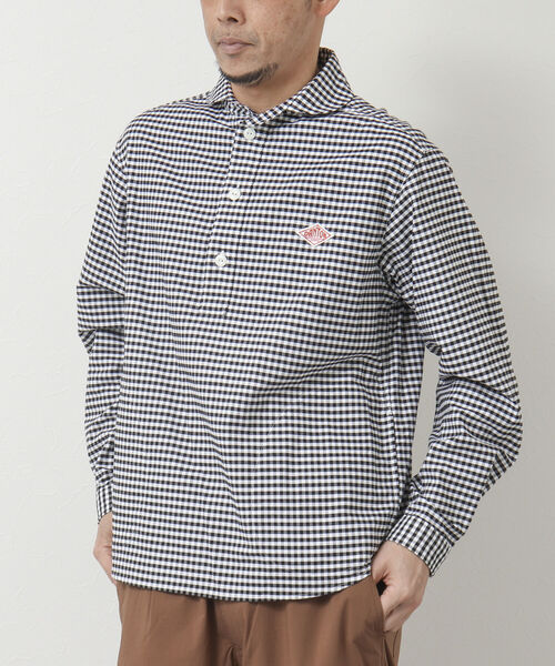 DANTON(ダントン)の「【DANTON/ダントン】ROUND COLLAR P.O SHIRT L/S TRD 丸襟シャツ(シャツ/ブラウス・メンズ・ブルー系その他/グレー系その他・42/38/40/44)」の1枚目の写真