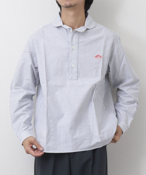 DANTON(ダントン)の「【DANTON/ダントン】ROUND COLLAR P.O SHIRT L/S TRD 丸襟シャツ(シャツ/ブラウス・メンズ・ブルー系その他/グレー系その他・42/38/40/44)」の2枚目の写真