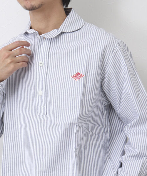 DANTON(ダントン)の「【DANTON/ダントン】ROUND COLLAR P.O SHIRT L/S TRD 丸襟シャツ(シャツ/ブラウス・メンズ・ブルー系その他/グレー系その他・42/38/40/44)」の3枚目の写真