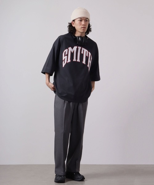 Sunny Smith（サニースミス）の「Sunnysmith 11.6ウルトラヘビーオンス Heavy Smith School Logo SS 半袖Tシャツ（Tシャツ/カットソー・メンズ・ネイビー/レッド/オフホワイト/チャコール・F）」の8枚目の写真