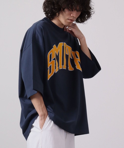 Sunny Smith（サニースミス）の「Sunnysmith 11.6ウルトラヘビーオンス Heavy Smith School Logo SS 半袖Tシャツ（Tシャツ/カットソー・メンズ・ネイビー/レッド/オフホワイト/チャコール・F）」の6枚目の写真