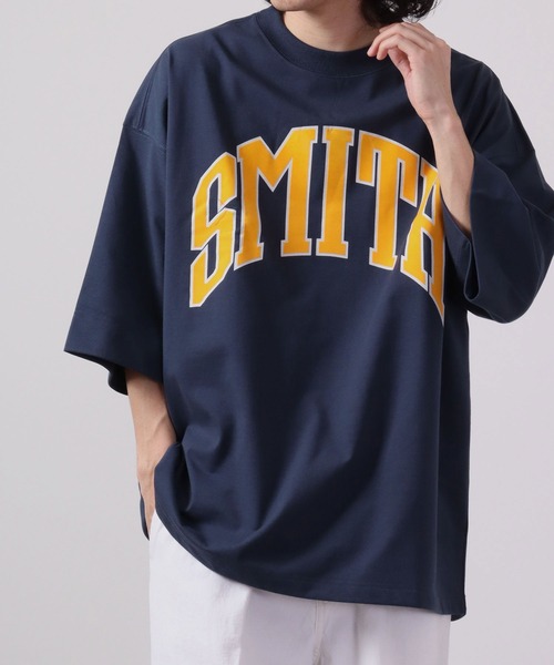 Sunny Smith（サニースミス）の「Sunnysmith 11.6ウルトラヘビーオンス Heavy Smith School Logo SS 半袖Tシャツ（Tシャツ/カットソー・メンズ・ネイビー/レッド/オフホワイト/チャコール・F）」の7枚目の写真