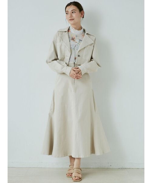 CIMARRON（シマロン）の「【CIMARRON】フロントZIPフレアースカート（スカート・レディース・チャコールグレー/ベージュ・SMALL/MEDIUM）」の15枚目の写真