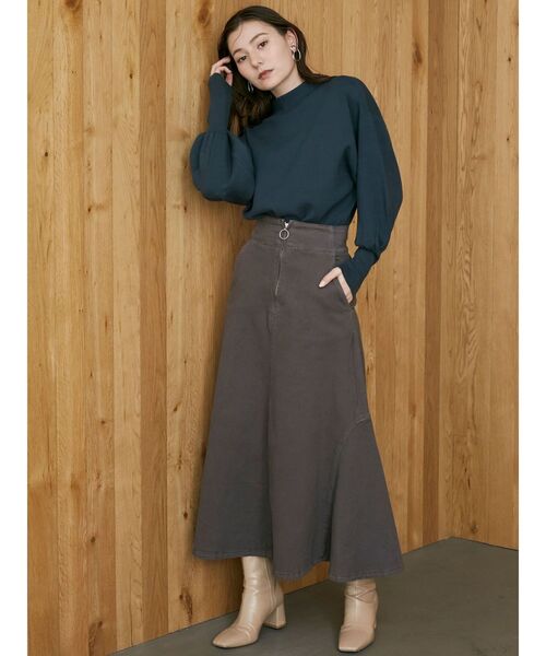 CIMARRON（シマロン）の「【CIMARRON】フロントZIPフレアースカート（スカート・レディース・チャコールグレー/ベージュ・SMALL/MEDIUM）」の16枚目の写真