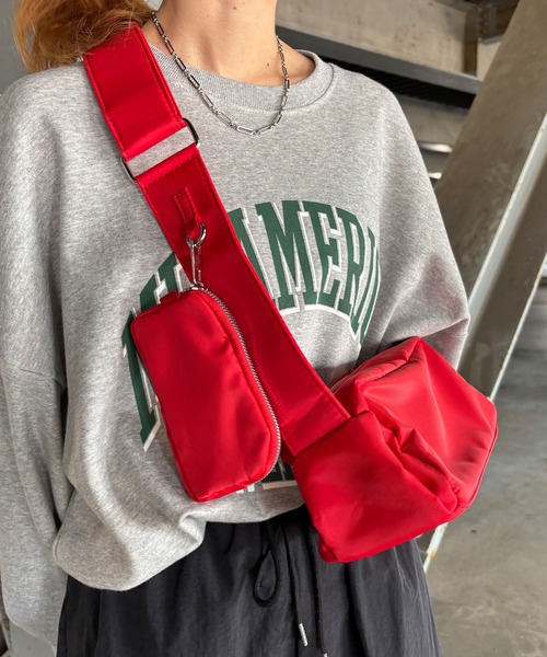 スクエアボディバッグ / ナイロンバッグ ショルダーバッグ ペット