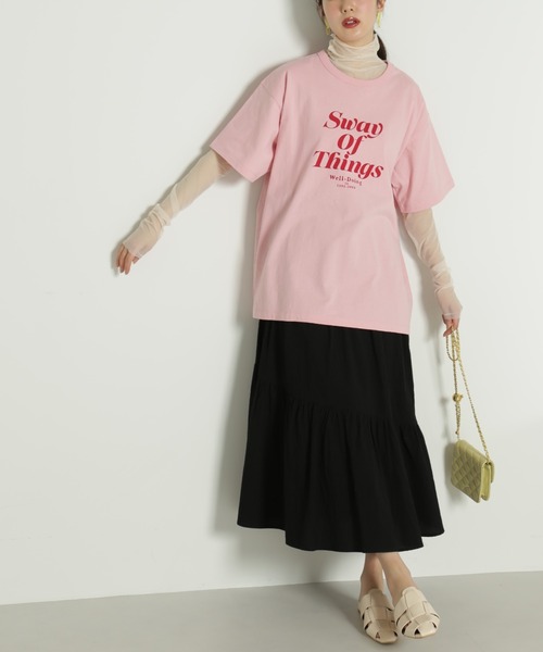 FREE'S MART（フリーズマート）の「◆アシメランダムティアードスカート（スカート・レディース・オレンジ/ホワイト/ブラック・SMALL/MEDIUM）」の6枚目の写真