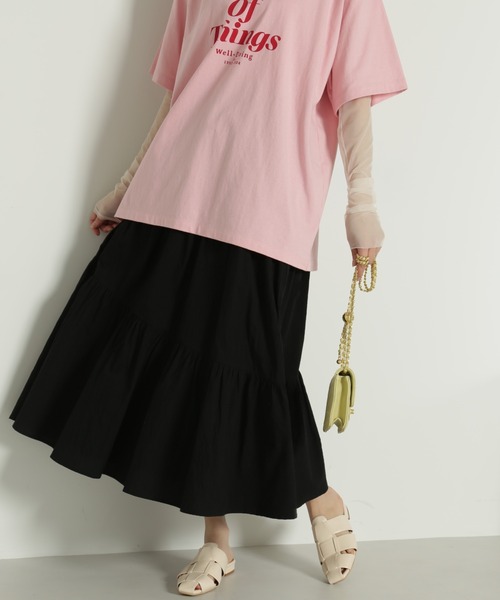 FREE'S MART（フリーズマート）の「◆アシメランダムティアードスカート（スカート・レディース・オレンジ/ホワイト/ブラック・SMALL/MEDIUM）」の22枚目の写真