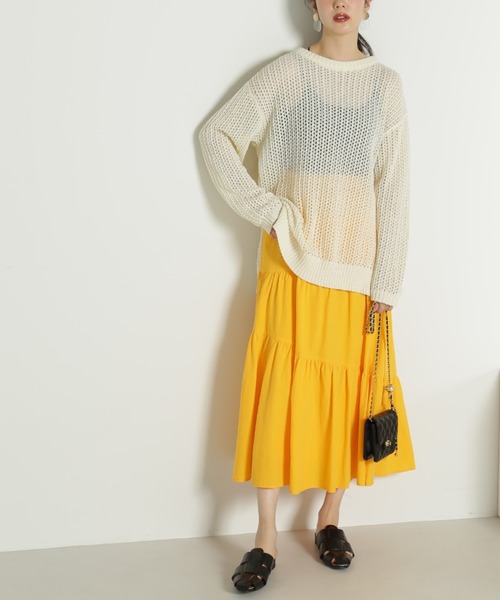 FREE'S MART（フリーズマート）の「◆アシメランダムティアードスカート（スカート・レディース・オレンジ/ホワイト/ブラック・SMALL/MEDIUM）」の7枚目の写真