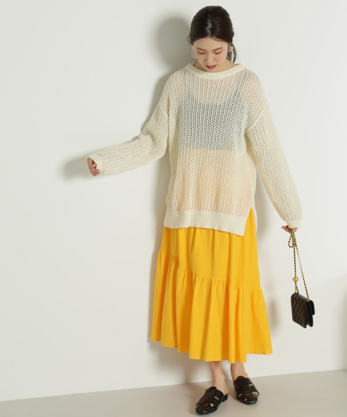 FREE'S MART（フリーズマート）の「◆アシメランダムティアードスカート（スカート・レディース・オレンジ/ホワイト/ブラック・SMALL/MEDIUM）」の12枚目の写真