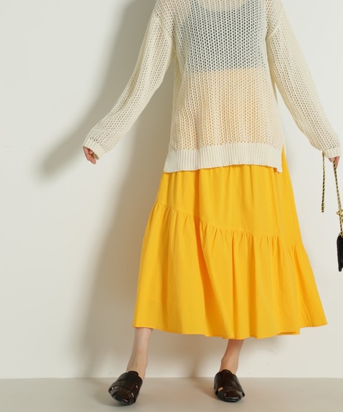 FREE'S MART（フリーズマート）の「◆アシメランダムティアードスカート（スカート・レディース・オレンジ/ホワイト/ブラック・SMALL/MEDIUM）」の5枚目の写真