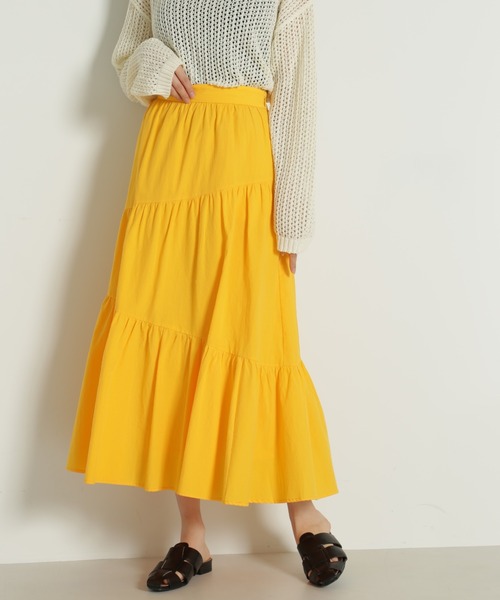 FREE'S MART（フリーズマート）の「◆アシメランダムティアードスカート（スカート・レディース・オレンジ/ホワイト/ブラック・SMALL/MEDIUM）」の10枚目の写真