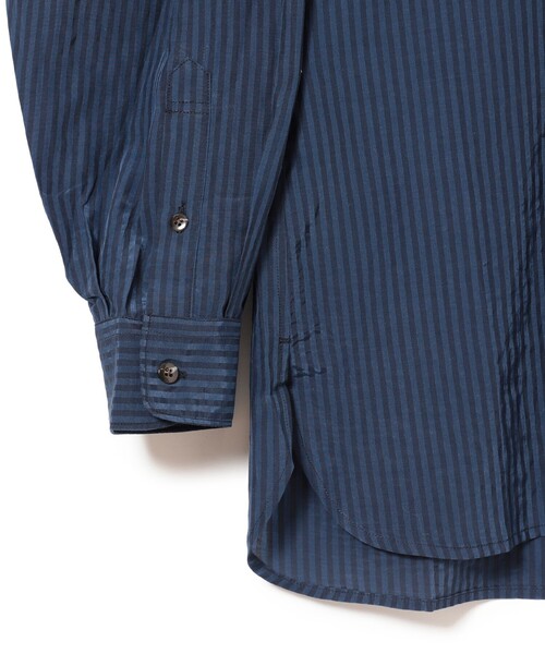 BEAMS LIGHTS（ビームスライツ）の「BEAMS LIGHTS / ストライプ バンドカラーシャツ（シャツ/ブラウス・メンズ・グリーン系その他2/ネイビー・LARGE/MEDIUM/SMALL）」の3枚目の写真