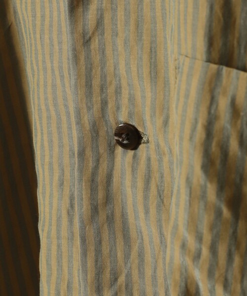 BEAMS LIGHTS（ビームスライツ）の「BEAMS LIGHTS / ストライプ バンドカラーシャツ（シャツ/ブラウス・メンズ・グリーン系その他2/ネイビー・LARGE/MEDIUM/SMALL）」の5枚目の写真