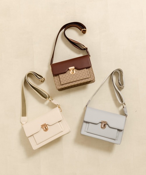 OLIVE des OLIVE（オリーブデオリーブ）の「ラインベルトショルダー（ショルダーバッグ・レディース・ブラウン/アイボリー/サックスブルー・FREE）」の12枚目の写真