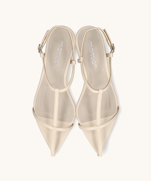 MAMIAN（マミアン）の「ポインテッドトゥ Tストラップ フラットサンダル（サンダル・レディース・アイボリー/ブラック/シルバー/ライム・L/S/M/LL）」の17枚目の写真