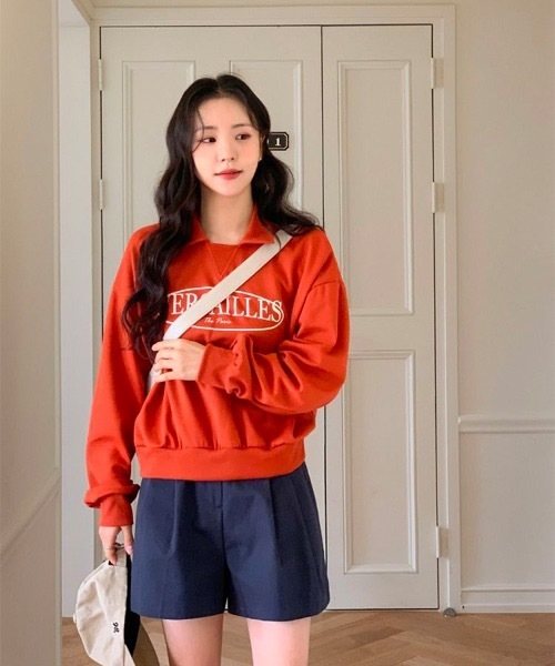 SONA（ソナ）の「SONA 英文プリントカラーネックトレーナー（スウェット・レディース・オレンジ/オートミール・FREE）」の6枚目の写真