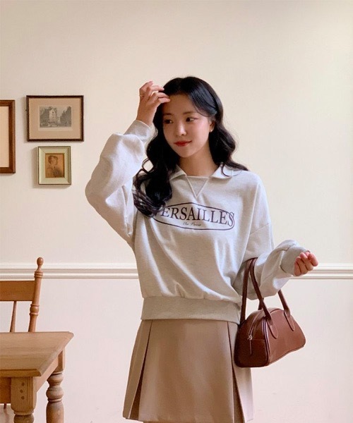 SONA（ソナ）の「SONA 英文プリントカラーネックトレーナー（スウェット・レディース・オレンジ/オートミール・FREE）」の10枚目の写真