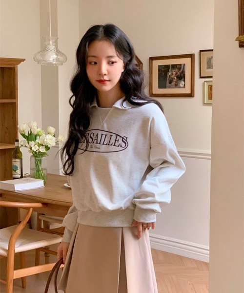 SONA（ソナ）の「SONA 英文プリントカラーネックトレーナー（スウェット・レディース・オレンジ/オートミール・FREE）」の11枚目の写真