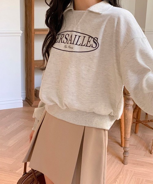 SONA（ソナ）の「SONA 英文プリントカラーネックトレーナー（スウェット・レディース・オレンジ/オートミール・FREE）」の15枚目の写真