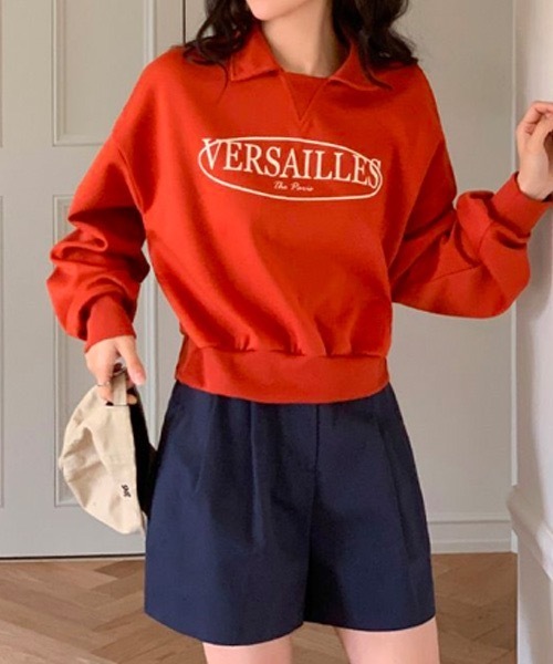 SONA（ソナ）の「SONA 英文プリントカラーネックトレーナー（スウェット・レディース・オレンジ/オートミール・FREE）」の8枚目の写真