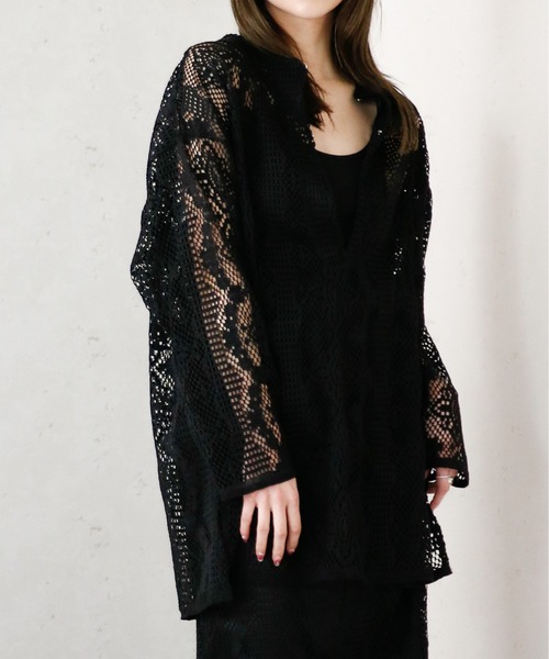 Per sist ence（パーシエンス）の「クロシェレースキーネックプルオーバー（シャツ/ブラウス・レディース・ブラック/グリーン/アイボリー・FREE）」の21枚目の写真